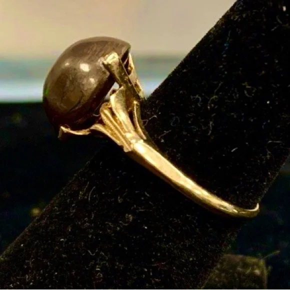 Rare vintage Koroit opal, in Queensland, Australia; set In 10 k gold - Picture 4 of 14